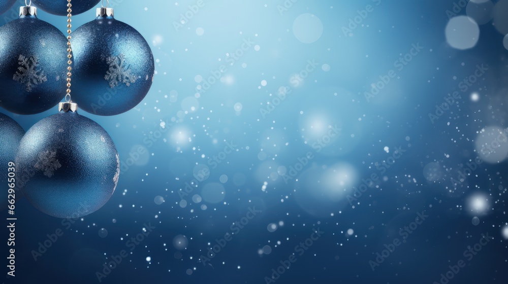 Christmas balls on blue background. Christmas banner with copy space. Christmas balls on blue background. Christmas banner with copy space.