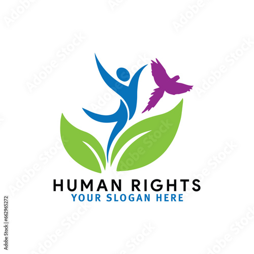 human people rights logo design vector