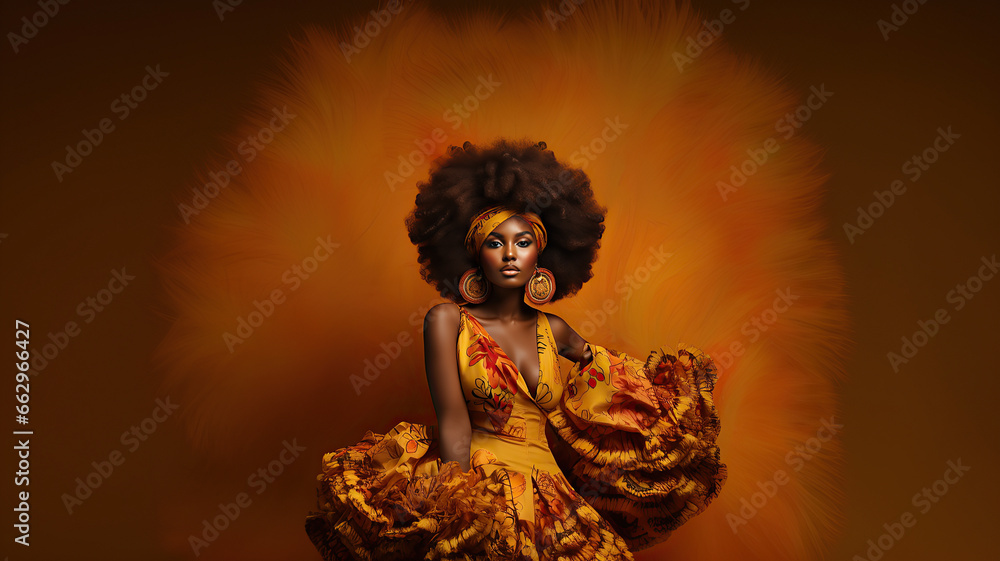 Bold and Bright: Afro Queens Illuminated in Orange Hues