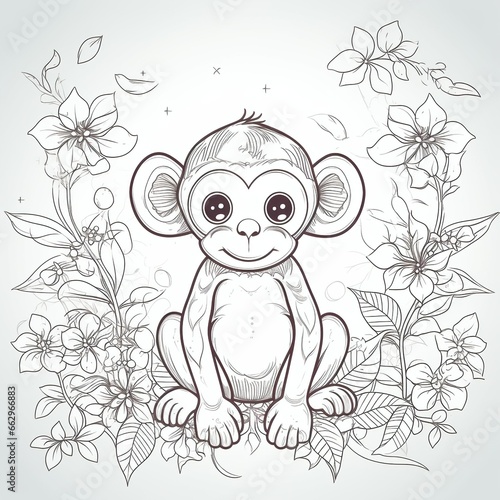 Affe Bild zum ausmalen für Kinder © sogehtz
