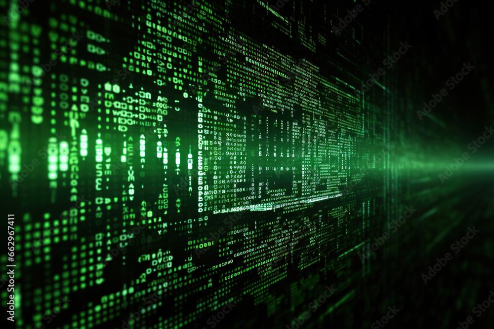 Background with binary data, code string, pattern, texture and soft light glow. Generative AI
Background with binary data, code string, pattern, texture and soft light glow. Generative AI