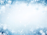 Abstract winter snowflakes background with copy space inside