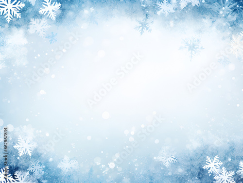 Abstract winter snowflakes background with copy space inside © TatjanaMeininger
