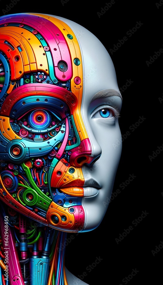 Naklejka premium Gesichter der Technologie: Humanoid-Roboter, die das Unmögliche möglich machen – Menschlichkeit im Maschinenzeitalter