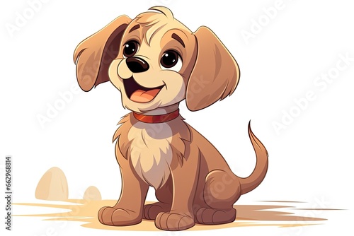 Adorable Puppy Clipart  Wagging Tail and Eager Eyes of a Dog  generative AI