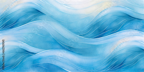 Abstract water ocean wave, blue, aqua, teal texture. Blue and white water wave web banner graphic resource as background for ocean wave abstract. Art backdrop wavy water illustration for copy space