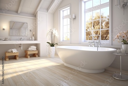 Clean and Modern Bath Stylized for Home Decor  A Captivating Digital Image  generative AI
