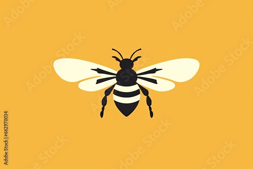 Sleek, Minimalist Graphic of a Bumble Bee: A Powerful Symbol for Environmental Awareness Poster, generative AI © Michael