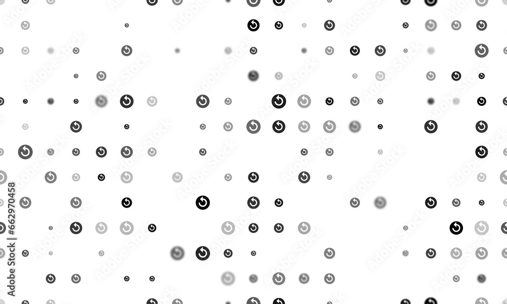 Seamless background pattern of evenly spaced black replay media symbols of different sizes and opacity. Illustration on transparent background Seamless background pattern of evenly spaced black replay media symbols of different sizes and opacity. Illustration on transparent background