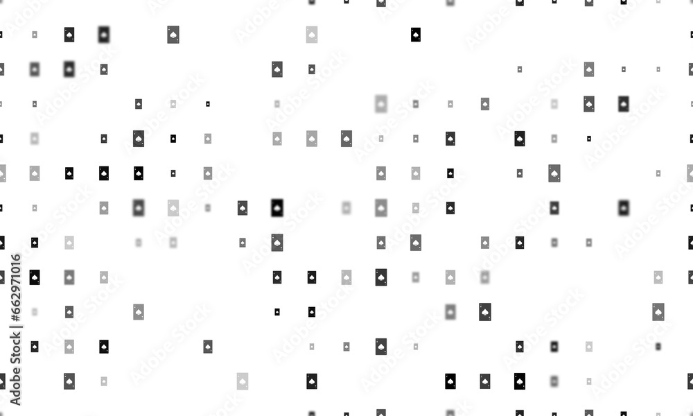 Seamless background pattern of evenly spaced black ace of spades cards of different sizes and opacity. Illustration on transparent background Seamless background pattern of evenly spaced black ace of spades cards of different sizes and opacity. Illustration on transparent background