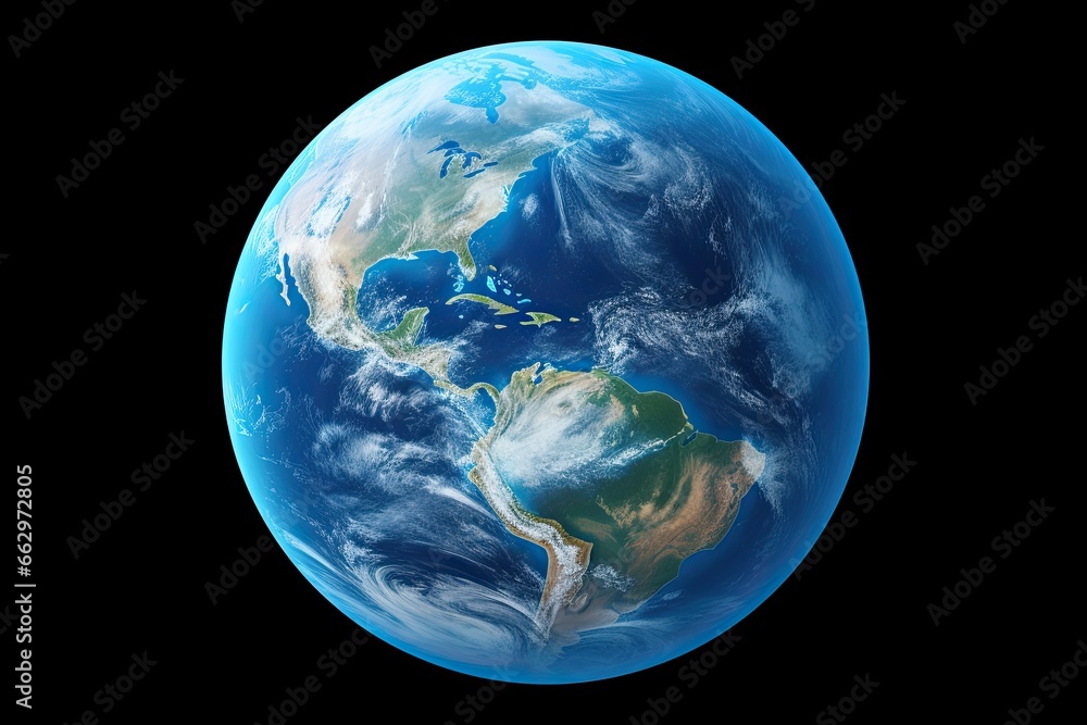 Earth Clipart: Blue Planet from Space with Distinct Continents and Oceans, Swirling White Clouds, generative AI Earth Clipart: Blue Planet from Space with Distinct Continents and Oceans, Swirling White Clouds, generative AI