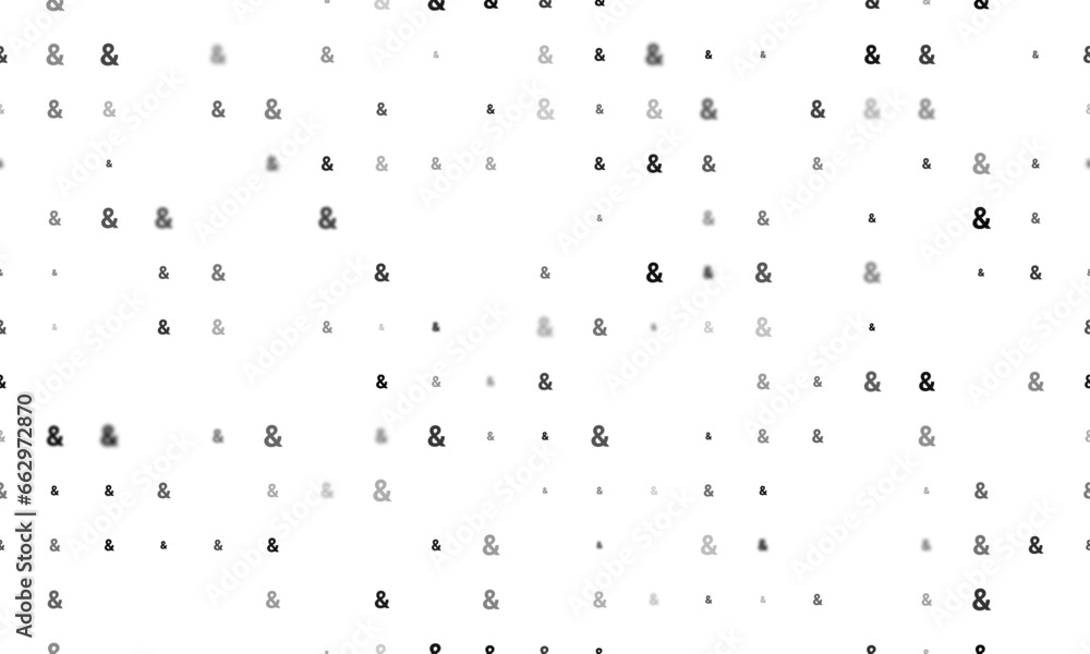 Seamless background pattern of evenly spaced black ampersand symbols of different sizes and opacity. Vector illustration on white background Seamless background pattern of evenly spaced black ampersand symbols of different sizes and opacity. Vector illustration on white background