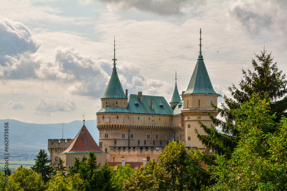beautiful Bojnice castle in Bojnice