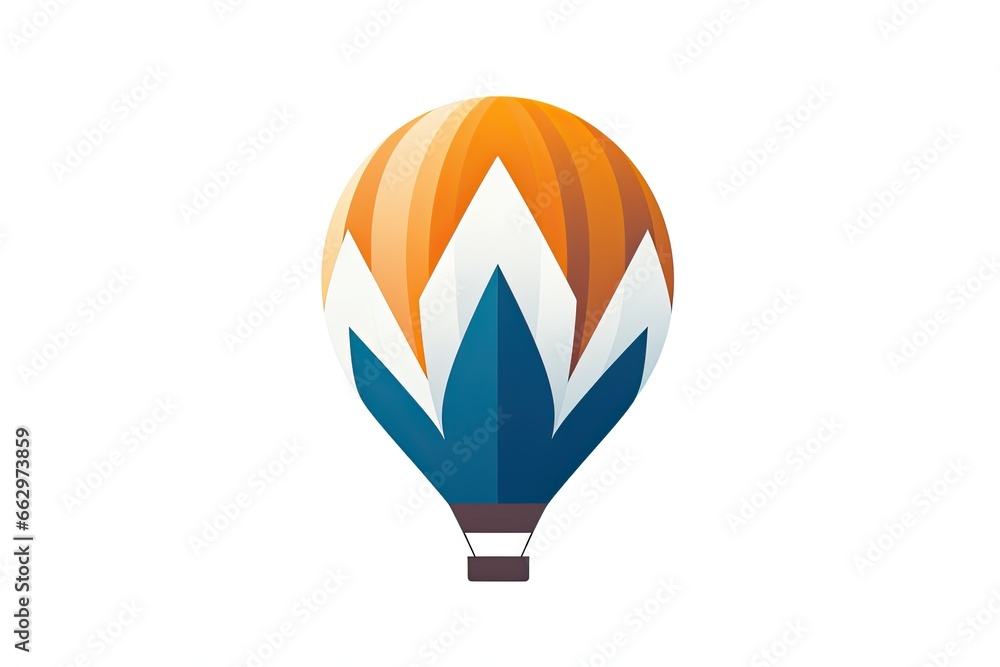 Obraz premium Travel Agency Logo: Hot Air Balloon Transformed into a Minimalist Icon for Eye-Catching Branding, generative AI