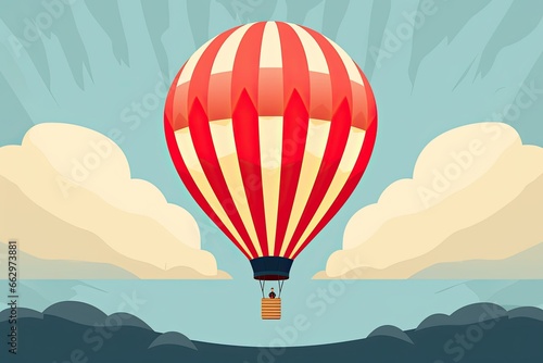 Hot Air Balloon Transformed  A Simple Adventurous Icon for Travel Poster  generative AI