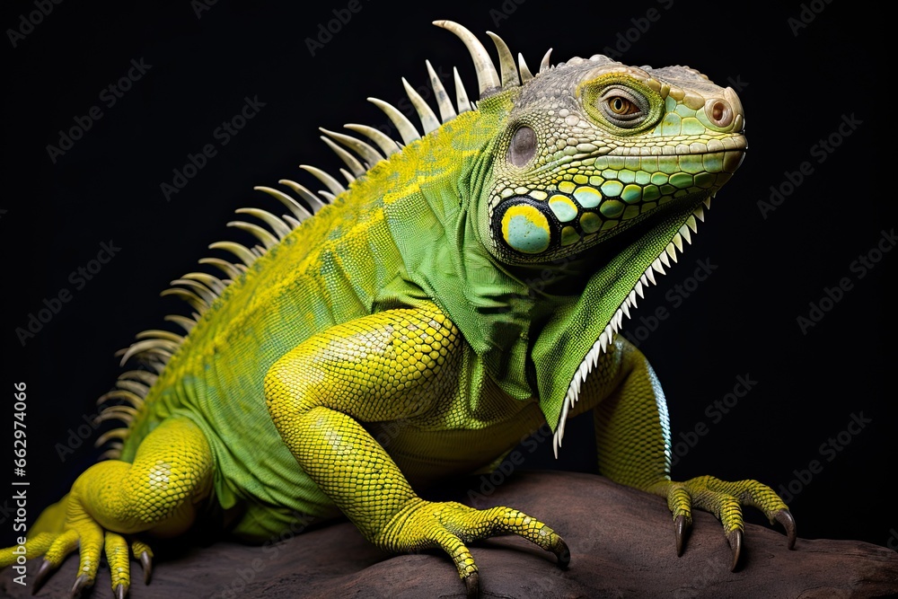 Obraz premium Iguanas Transformed: Simple and Sleek Graphic for Zoo Signage, generative AI