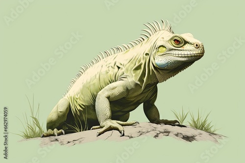 Iguanas  Clean and Minimalistic Wildlife Conservation Images for Leaflets  generative AI