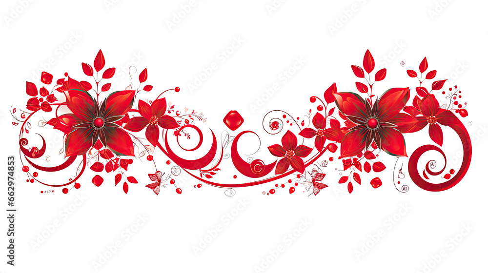 christmas red border decor illustration