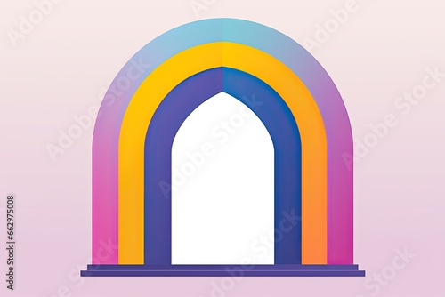 Rainbow Pride Month Sticker: Minimalist, Colorful Arch Depiction of a Rainbow, generative AI