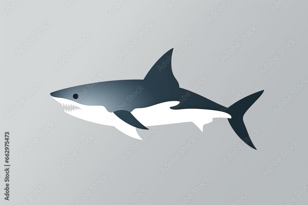 Marine Conservation Sticker: Transforming a Shark into a Sleek and Minimalist Graphic, generative AI