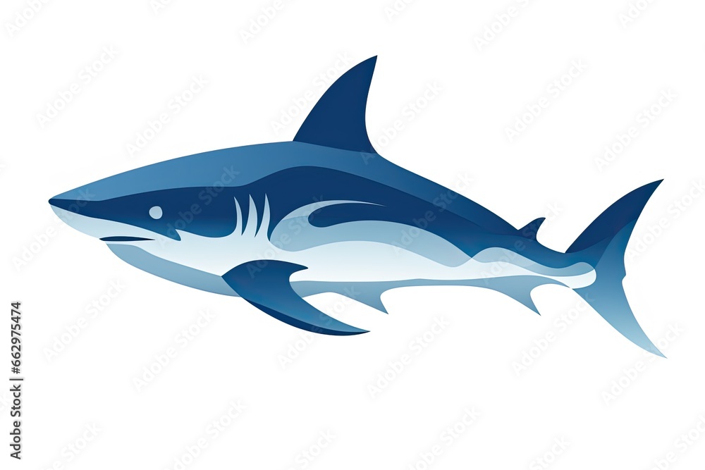 Marine Conservation Sticker: Transforming a Shark into a Sleek, Minimalist Graphic, generative AI