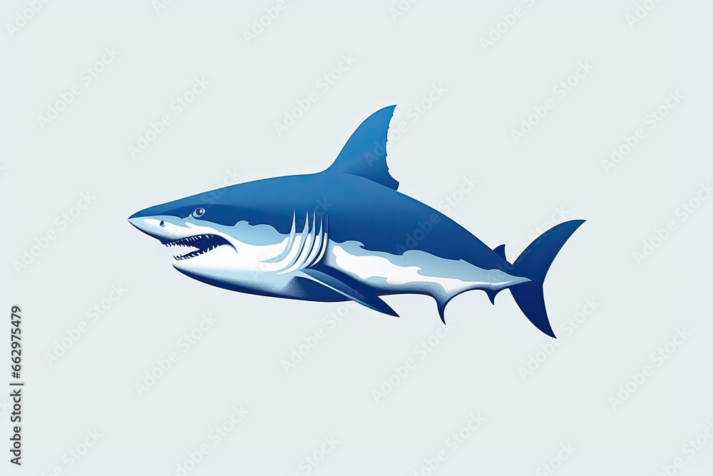 Marine Conservation Campaign: Modern, Minimalist Emblem of a Transformed Shark, generative AI
