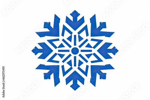 Snowflake Minimalist Icon: Winter Holiday Greeting Card Design, generative AI