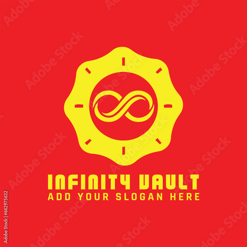 infinity tech logo design vector