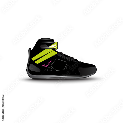 sports shoes with abstract racing vector motifs
