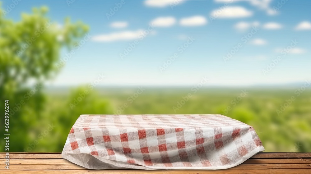 product mock up, wooden table in garden product mock up, wooden table in garden
