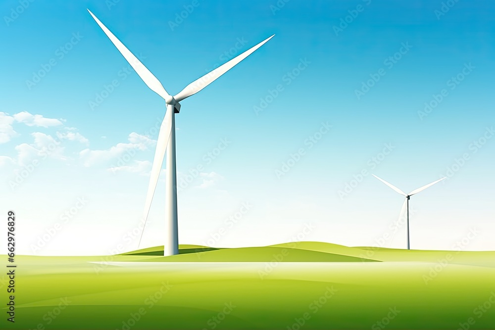 Obraz premium Renewable Energy Brochure: Streamlined Windmill Design for Minimalist Aesthetics, generative AI