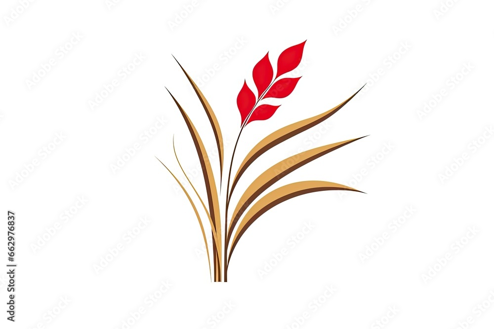 Fototapeta premium Wheat Sheaf Minimalist Farmer's Market Logo: Streamlined Design, generative AI