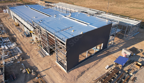 Принти на полотні Warehouse Construction from metal structure