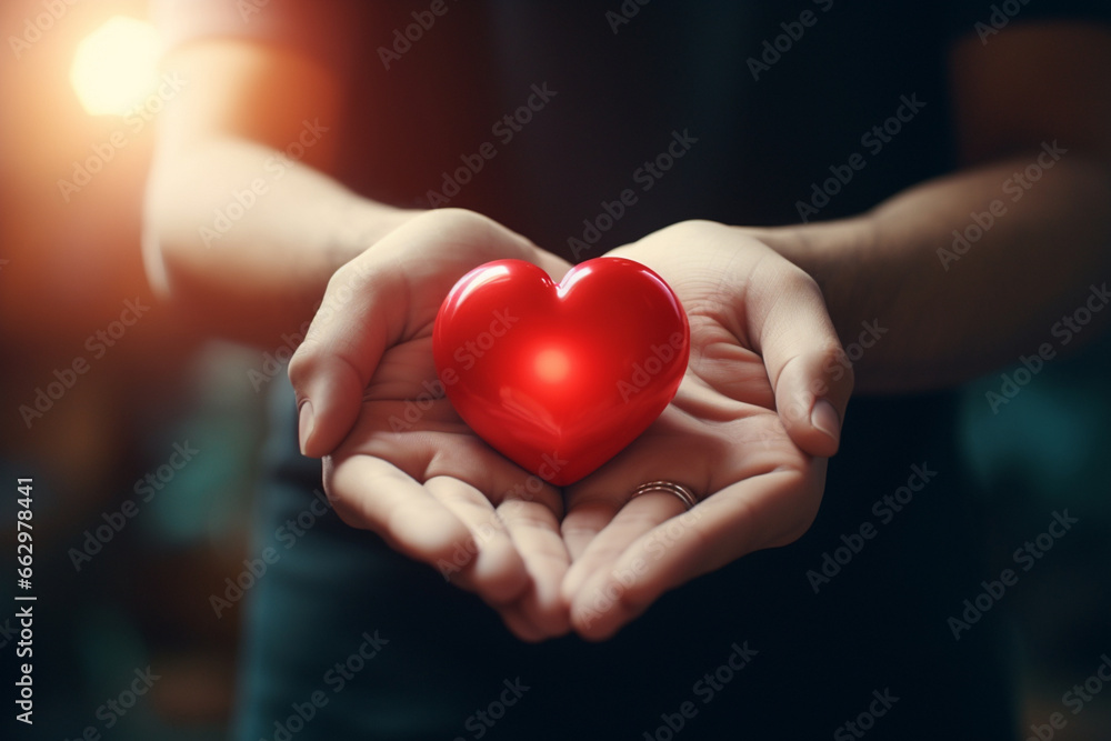 Hand giving red heart , charity symbol
created using generative Ai tools Hand giving red heart , charity symbol
created using generative Ai tools