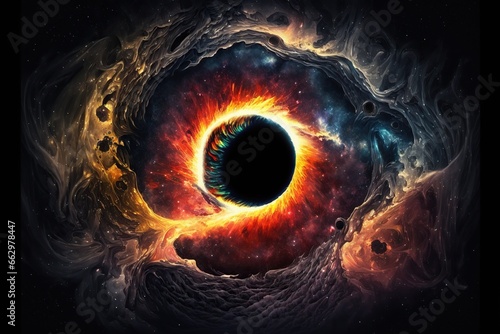 Black hole in space as a monster eye