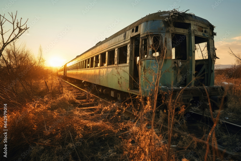 電車, 壊れた, 廃電車, 見捨てられた, 見捨てらえれた電車, 乗り物, Train, Broken, Abandoned