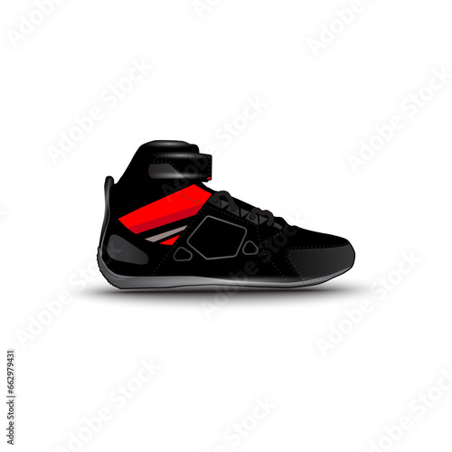 sports shoes with abstract racing vector motifs 