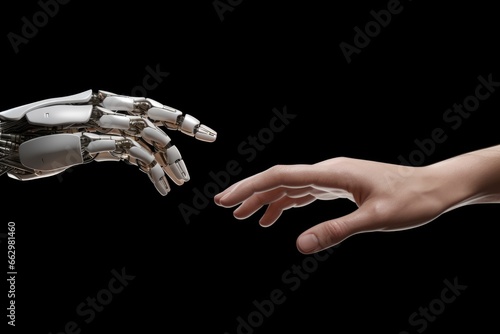 Robot hand contact with human hand