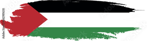 Obraz na płótnie Flag of Palestine in brush stroke background w salonie