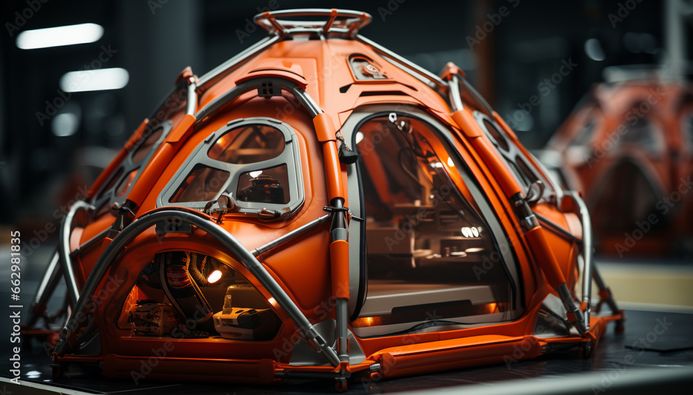 Modern machinery in a factory, working indoors, manufacturing transportation equipment generated by AI Modern machinery in a factory, working indoors, manufacturing transportation equipment generated by AI