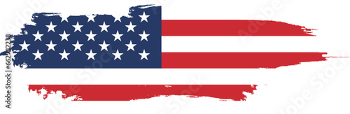 Flag of USA in brush stroke background
