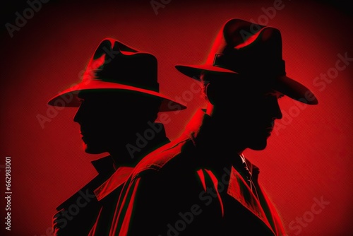 spy in a hat in red color, concept of Undercover operations © RealPeopleStudio