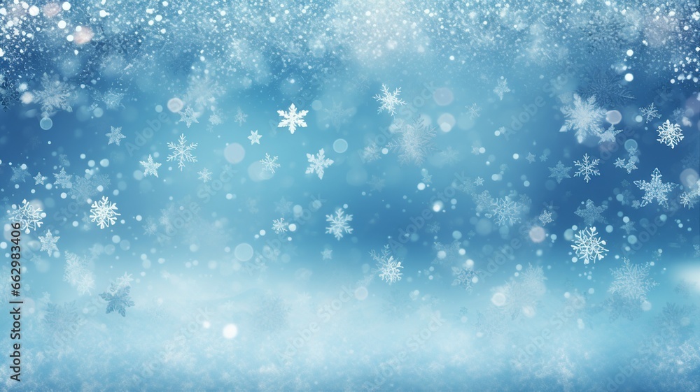  Icy Blue and Silver Snowflakes Background