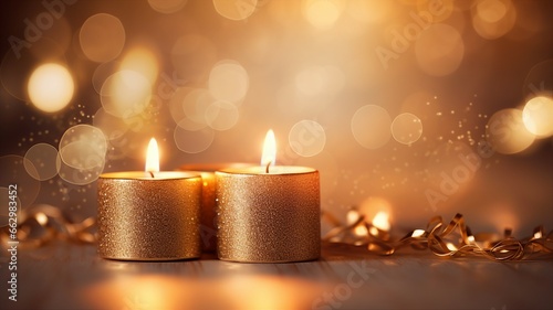 Warm Candlelight and Holiday Glow Background