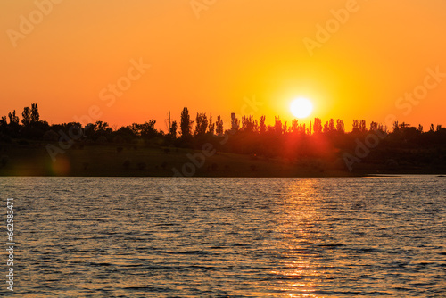 Beautiful sunset. Background with selective focus and copy space © Iurii Gagarin