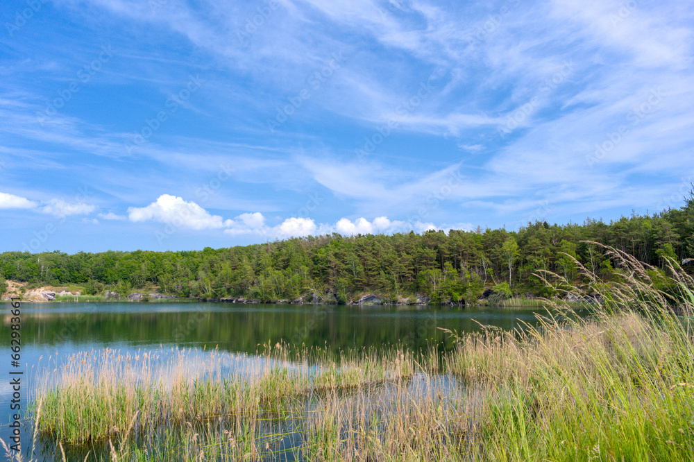 a beautiful small lake very near to the beach at the westcoast of Bornholm, Danmark, Muleby, Pyritsoen a beautiful small lake very near to the beach at the westcoast of Bornholm, Danmark, Muleby, Pyritsoen