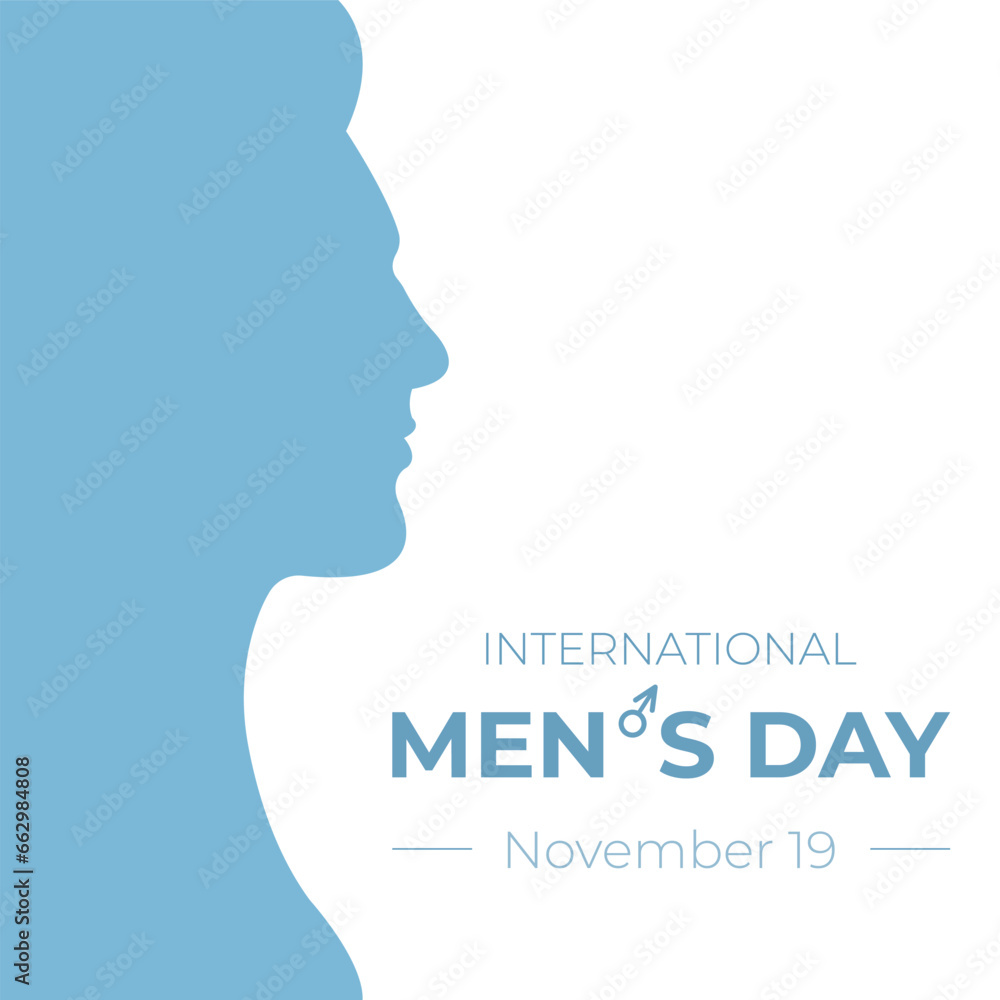 International Men's Day. Banner with silhouette of man and space for text.Vector illustration.