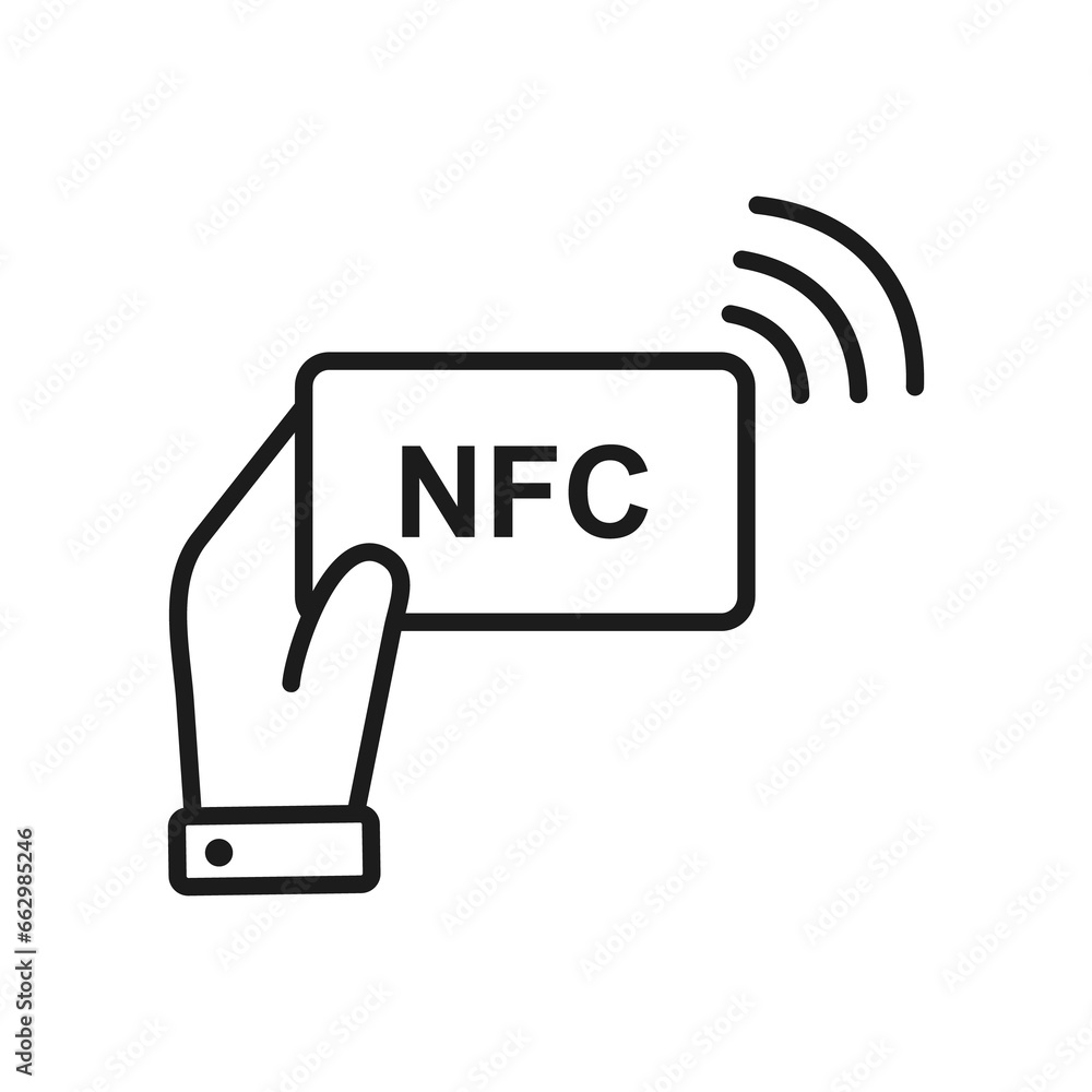 NFC technology. Hand holding card, smartphone, phone. Contactless, wireless payment. Contactless wireless pay. Near field communication NFC technology. Hand holding card, smartphone, phone. Contactless, wireless payment. Contactless wireless pay. Near field communication