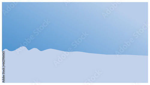 Winter landscape background with snow and blue sky. Vector illustration. Eps 10.
