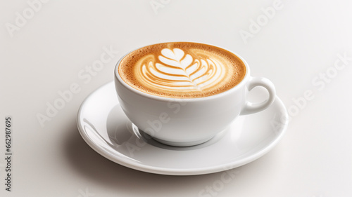 cup of cappuccino coffee with image